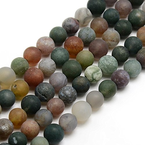 50 perlas de ágata india de 4 mm, color verde mate, piedras preciosas, piedras preciosas, para collar y pulsera, ágata