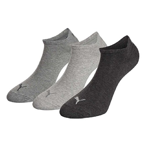 6 pair Puma Sneaker Invisible Socks Unisex Mens & Ladies In 3 Colours, Farben:800 - anthraci/l mel grey/m me;Größe Bekleidung:M