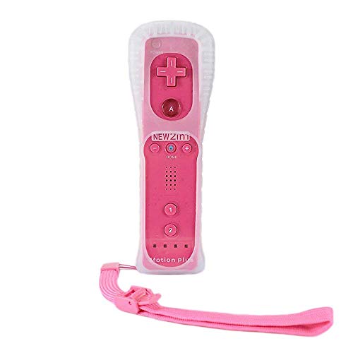 AeeYui Controlar Remoto Wii/Wii U, Funda de Silicona y Correa del Control Remoto Wii (Rosa)