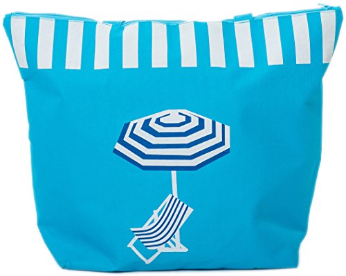 AIREE FAIREE Bolsa de Playa para Mujer Grandes Tote Bolso de Compras Diseño de Tumbona Paraguas