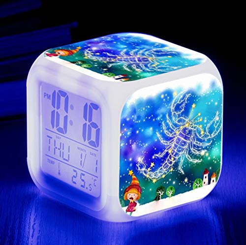 Alarm Clock LED Large Screen Display Time, Children's Birthday Gift Multi-Function Touch-Sensitive Alarm Clock Clear