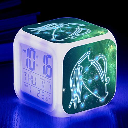 Alarm Clock LED Large Screen Display Time, Children's Birthday Gift Multi-Function Touch-Sensitive Alarm Clock Silver