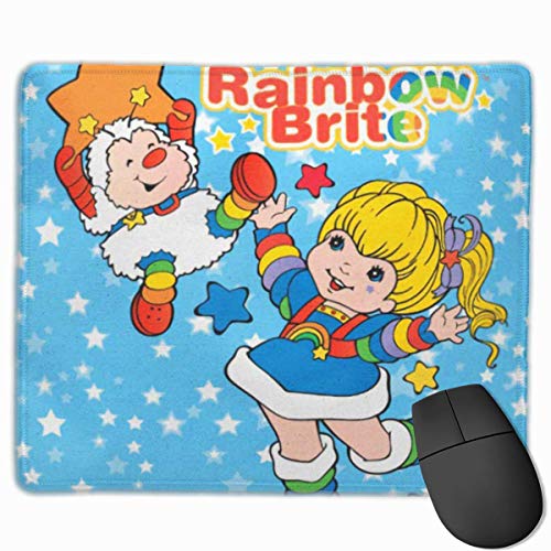 Alfombrilla de ratón, Alfombrilla de Escritorio, Alfombrilla de ratón pequeña, Alfombrilla de ratón Dibujos Animados clásicos Coloridos de los años 80 Rainbow Brite y Twink Sprite