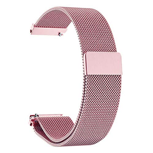 ANNYOO Pulsera para Samsung Galaxy Watch 42mm 20mm Correa de malla de acero inoxidable correa de reloj de metal para Galaxy Watch Active/Gear Sport/Garmin Vivoactive 3/3 Music (Rose Pink)