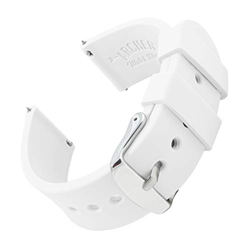 Archer Watch Straps - Correas Reloj Silicona de Liberación Rápida para Hombre y Mujer (Blanco, 18mm)