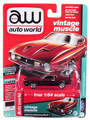 Auto World 1:64 - Vintage Muscle - 1972 Ford Mustang Mach 1 Dark Red