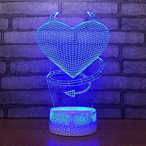Base de forma de grieta Base de grieta 3D LED Luz de noche Flecha Corazón USB Steampunk Lámpara de mesa Decoración