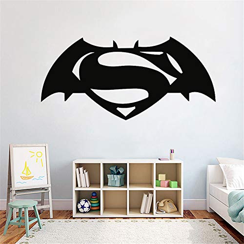 Batman pegatina Batman Vs Superman Logo superhéroes papel de dibujos animados niños dormitorio arte decoración mural