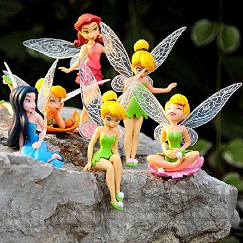 BELUPAI 6 figuras de hadas en miniatura, hadas de jardín, hadas, figuras de hadas, colección de muñecas, decoración para tartas, decoración de jardín