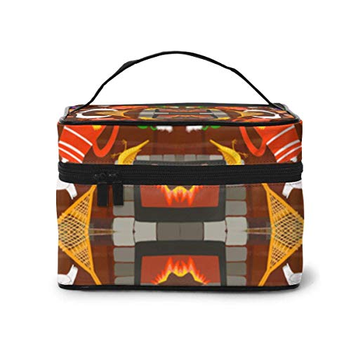 Bolsas de cosméticos Cozy Chalet Fabric (4244) Pattern Portable Travel Makeup Cosmetic Bags Organizer Makeup Boxes for Women Travel Daily Carry