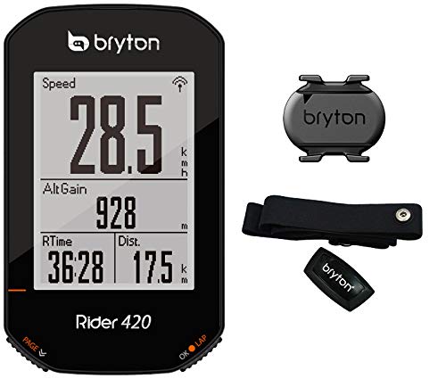 Bryton 420T Rider con cadencia y Banda Cardio, Unisex Adulto, Negro, 83.9x49.9x16.9