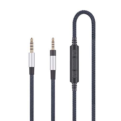 Cable de repuesto de audio compatible con auriculares Bose SoundTrue, SoundLink, SoundLink II y compatible con Samsung Galaxy Huawei Android con micrófono en línea control de volumen remoto