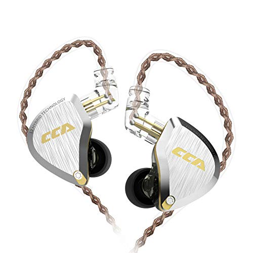 CCA C12 Headset 5BA 1DD Hybrid 12Units HiFi Bass Earbuds In Ear Monitor Auriculares Auriculares con cancelación de Ruido Golden sin micrófono