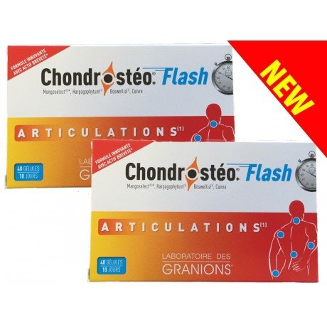 Chondrostéo+ Flash ARTICULATIONS - Lot de 2 Boites de 40 gélules …