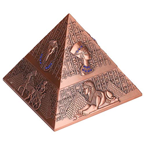 Conjunto de pirámide egipcia para Fumar, Cenicero de Metal, Hermoso, práctico, Exquisito, decoración de Mesa Retro, Adornos de Oficina, Pub para el Hotel en casa(Red Copper)