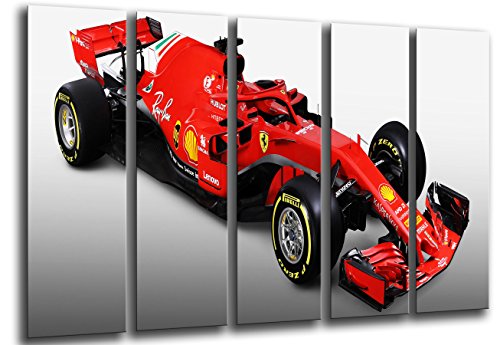 Cuadro Fotográfico Formula 1 Coches, Ferrari F1 sf71-h, Ferrari F1 2018, Sebastian Vettel, Kimi Raikkonen Tamaño total: 165 x 62 cm XXL