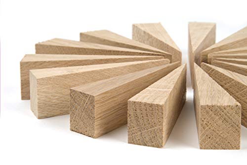 Cuñas de madera dura de roble – 14 unidades – Cuñas de montaje – Cuñas para muebles, topes para puerta, juego de cuñas fabricado en Alemania