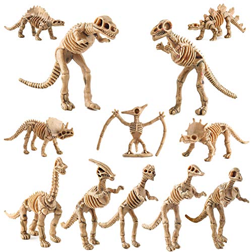 CYKT Kits y Juguetes de Ciencia para niños de 3-12 años, Juguete de Esqueleto fósil de Dinosaurio para niños (24 Piezas) Figuras variadas de 3.7 Pulgadas Dino Bones, Party Favor & Decorations.