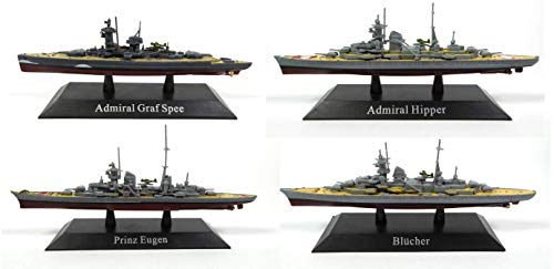 DeAgostini Set of 4 German Heavy Cruisers of The 3rd Reich / Collection 1: 1250 (Ref: WSL7)