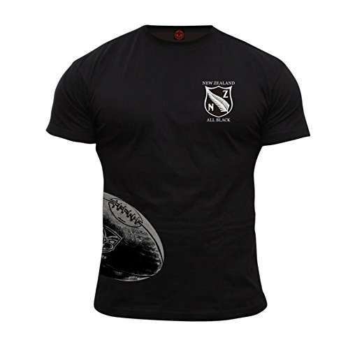 Dirty Ray Rugby New Zealand All Black Camiseta Hombre KRB3 (M)
