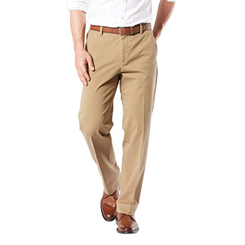 Dockers Pantalones grandes y altos para hombre, talla grande y alto, clásico, para el trabajo, color caqui Smart 360 Flex Pants D3 - Beige - 46W x 32L