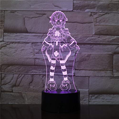 Elemento de moda decoración del hogar chica anime japonesa lámpara de mesa 3D color colorido para niños Hatsune Halloween luz visual atmósfera de regalo