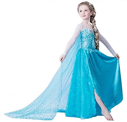 ELSA & ANNA UK1stChoice-Zone Princesa Disfraz Traje Parte Las Niñas Vestido (3-4 Años, DRESS-202)