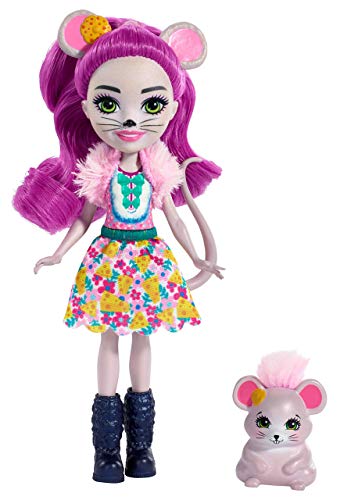 Enchantimals Mayle Mouse y Fondue, muñeca con mascota (Mattel FXM76)