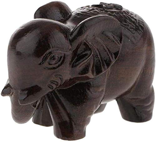 Escultura,Estatua De Arte, Accesorios para El Hogar, Escultura De Elefante Dorado De Grano De Madera, Figura Coleccionable, Escultura De Elefante Lucky Feng Shui