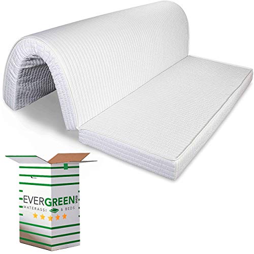 Evergreenweb – Colchón para sofá cama plegable 160x190 de poliuretano 10 cm de alto, listo para plegar sobre el asiento revestimiento hipoalergénico ortopédico ergonómico lazos de fijación BED SOFA