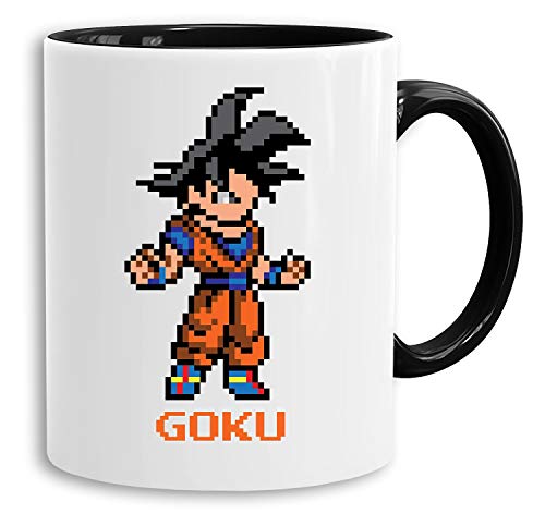 Goku Pixel - vaso cafetera regalo Mug Son Ruffy Luffy Zoro Saitama One Dragon Master Goku Ball Vegeta Roshi Piece Db, Farbe2:Blanco