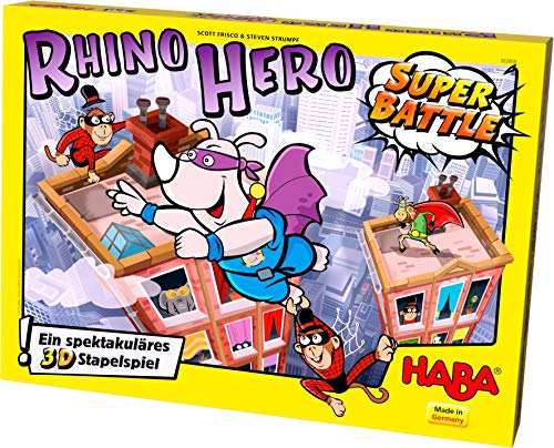 HABA 302808 - Juego de construcción Rhino Hero - Super Battle