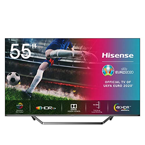 Hisense 55U7QF - Smart TV 55", ULED 2020, Resolución 4K, Quantum Dot, FALD, Dolby Vision, Dolby Atmos, Vidaa U 4.0 con IA, Alexa built-in