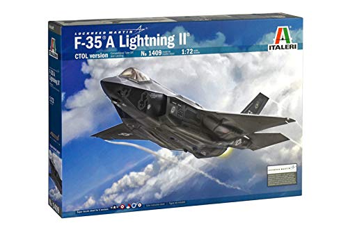 Italeri 1409S 1409S-1:72 F-35A Lightning II - Maqueta de Coche (construcción de Modelos, Manualidades, aficiones, Pegamento, Kit de Montaje de plástico, sin lacar)