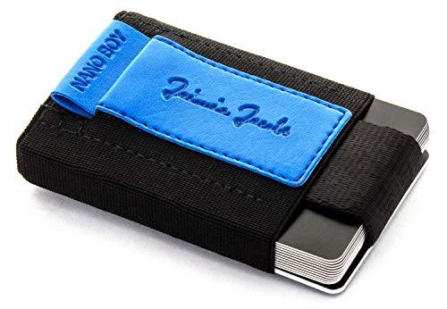 JAIMIE JACOBS Cartera Minimalista Slim Wallet „Nano Boy“ Cartera Clip para Hombres 100% Vegano (Azul)