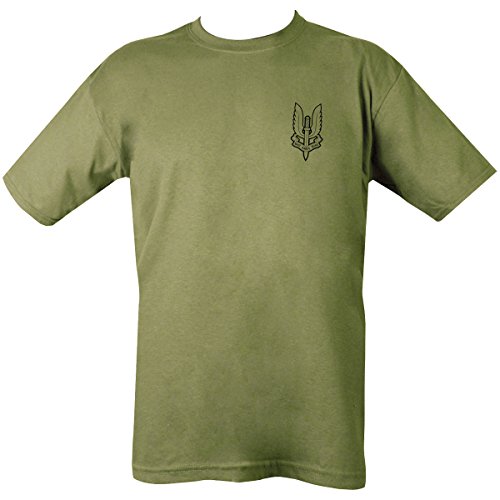 Kombat UK SAS Camiseta, Hombre, Olive Green, Mediano