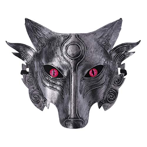 LANDUM Máscara de Lobo, Hombre Lobo Máscara de Lobo Mascarada Accesorios de Cosplay Tema de película Suministros para la Fiesta de Halloween - 4#