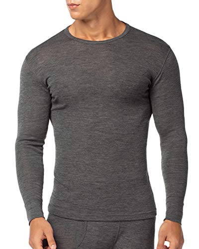 LAPASA Camiseta Térmica para Hombre de Lana Merino M31 (M (Detalle en Descripción), Gris Oscuro (Camiseta))