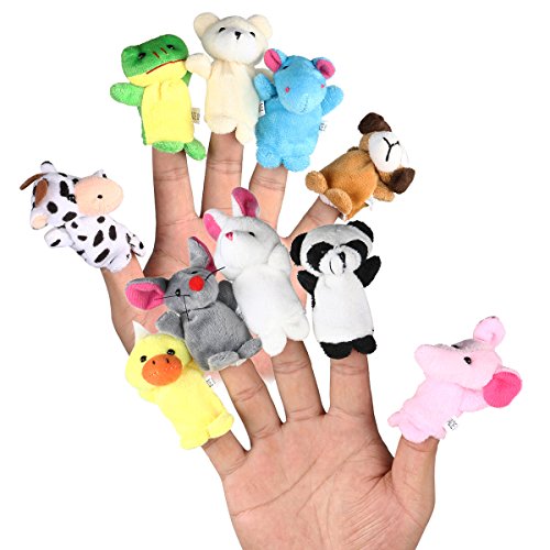 LEORX Animales de la dedos títeres muñecos Soft accesorios juguetes - 10pcs (patrón aleatorio)