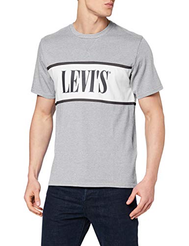 Levi's Camiseta, Multicolour (Authentic Colorblock tee M.Heather Grey 0001), Small para Hombre