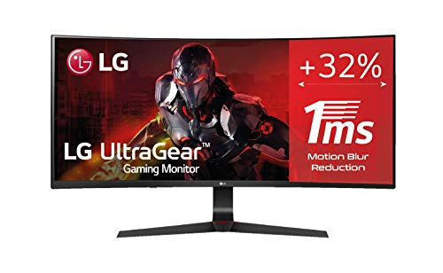 LG 34GL750-B - Monitor Gaming Curvo UltraWide WFHD de 86.7 cm (34") con Panel IPS (2560 x 1080 píxeles, 21:9, 1 ms MBR, 144Hz, FreeSync 2, 300 CD/m², 1000:1, sRGB >99%, DP x1, HDMI x2) Color Negro