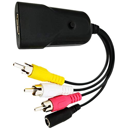 Ligawo - Conversor de HDMI a RCA para Xbox, PS3, Blue-Ray, Older TV (1080p, HDMI2AV con cable CC)