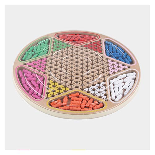 longsing Checkers Board Game Chinese Checkers Natural Wooden Board Flying Chess Family Game Board Juego Juego de Juegos Chein Checkers Board Juego Juego
