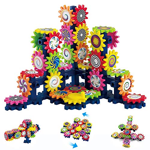 LUKAT Building Blocks Juguetes para 3 4 5 6 7+ años / niñas / niños / niños, 110 Piezas DIY Creative Gears Games Juguetes educativos Stem Puzzle Games Gift for Children