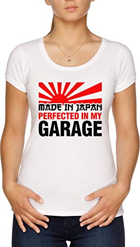 Made In Japan Perfected In My Garage Camiseta Mujer Blanco