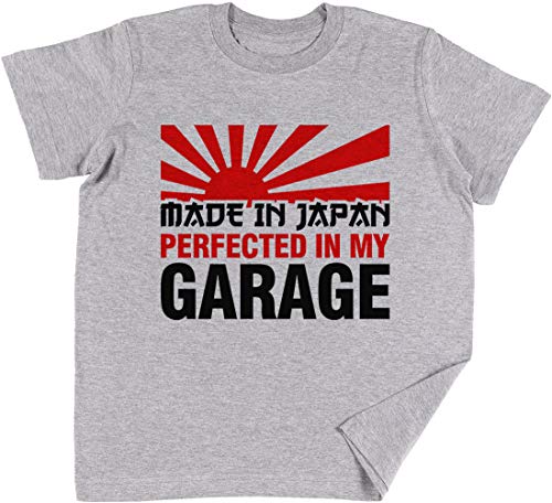 Made In Japan Perfected In My Garage Niños Chicos Chicas Unisexo Camiseta Gris