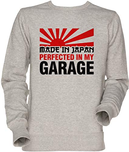 Made In Japan Perfected In My Garage Unisexo Hombre Mujer Sudadera Jersey Gris Men's Women's Jumper Sweatshirt Grey