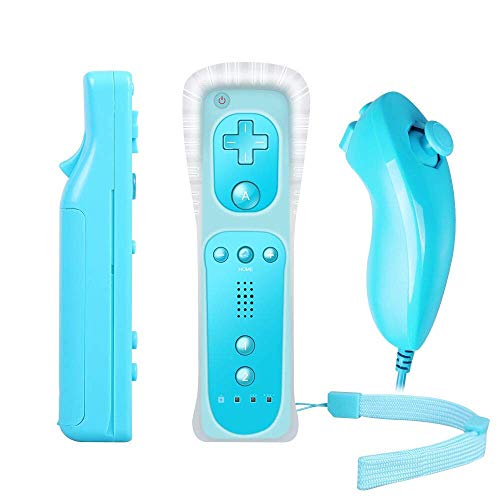 Mando y Nunchunk para Nintendo Wii Control Remoto y Controlador de Nunchuck para Wii, Control Remoto Motion Plus incorporado y controlador Nunchuck para Nintendo Wii y Wii U