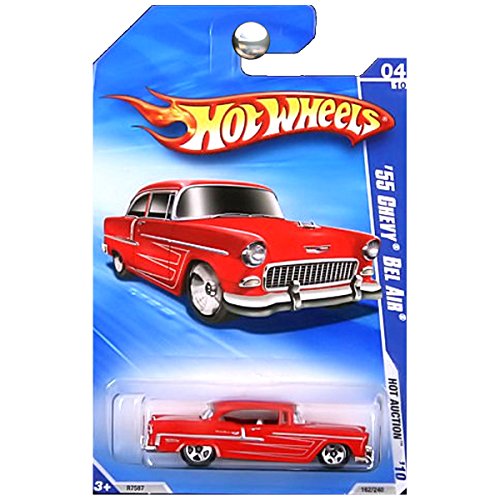 Mattel 2010 Hot Wheels Hot Auction 04 of 10 Red '55 Chevy BEL Air by