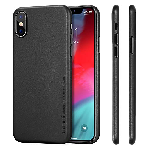 memumi Compatible con iPhone XS Funda, Ultra Slim 0.3 mm Anti-Rasguño y Resistente Huellas Funda para iPhone XS 5.8" (2018) Thin Case Negro